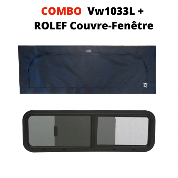 COMBO- ROLEF + Coulissante 33 7/8 x 10 7/8 ( 33 x 10 ) Gauche